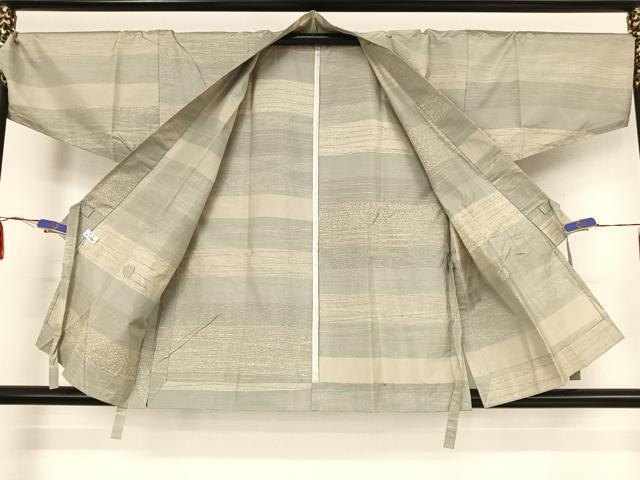 平和屋着物▽男性 作務衣 本場大島紬 単衣 正絹 逸品 AAAY1771np