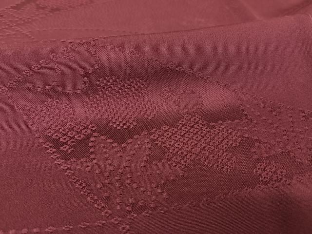 平和屋着物●上質な色無地 切り嵌め花地紋 茄子紺色 正絹 逸品 未使用 AAAY1775np