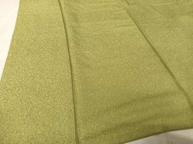 平和屋着物●上質な色無地 紋意匠 抹茶色 正絹 逸品 AAAY1781np