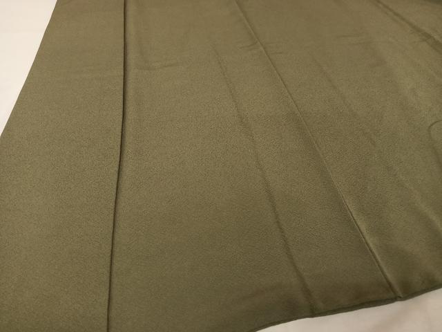 平和屋着物●上質な色無地　草色　正絹　逸品　AAAY1782np