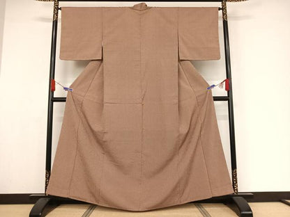 平和屋着物●お召 微塵格子 正絹 逸品 未使用 AAAY1789np