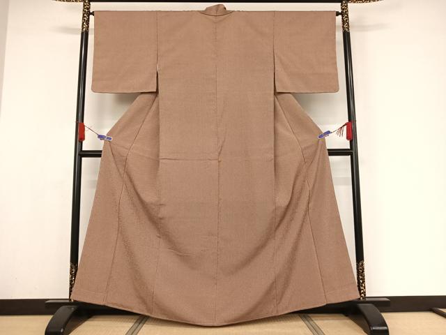 平和屋着物●お召 微塵格子 正絹 逸品 未使用 AAAY1789np