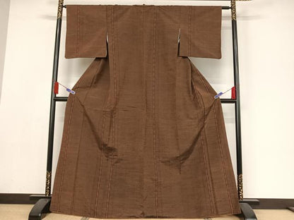 平和屋着物●上質な紬 縞 正絹 逸品 AAAY1791np