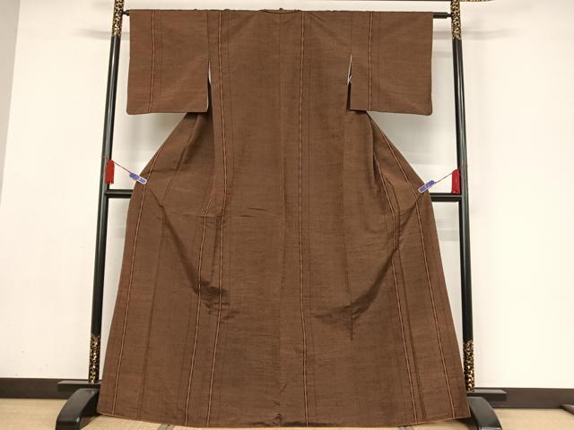 平和屋着物●上質な紬 縞 正絹 逸品 AAAY1791np