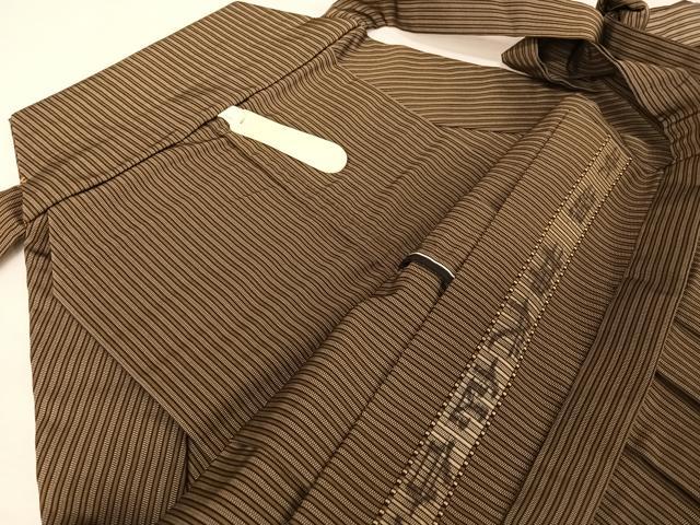 平和屋着物●男性　本場神代仙台平　馬乗り袴　縞　正絹　逸品　AAAY1795np