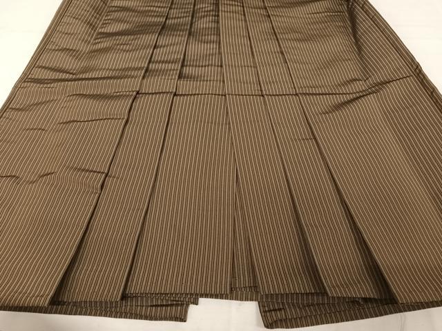 平和屋着物●男性　本場神代仙台平　馬乗り袴　縞　正絹　逸品　AAAY1795np