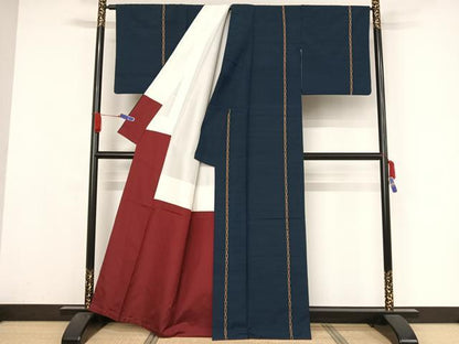 平和屋着物●上質な紬 縞 正絹 逸品 AAAY1800np