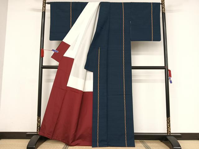 平和屋着物●上質な紬 縞 正絹 逸品 AAAY1800np