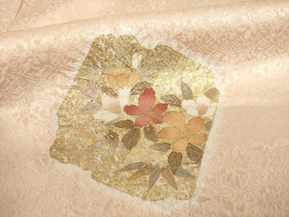 平和屋着物●訪問着　絞り　色紙重ね花文　金彩　やまと誂製　ロング丈　正絹　逸品　AAAY1853ck