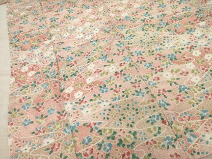 平和屋着物●上質な小紋 流水花文 正絹 逸品 AAAY1854ck