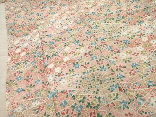 平和屋着物●上質な小紋 流水花文 正絹 逸品 AAAY1854ck