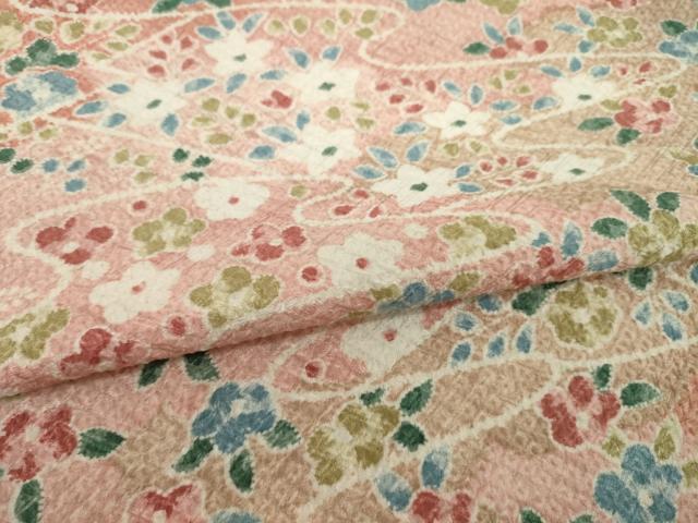 平和屋着物●上質な小紋 流水花文 正絹 逸品 AAAY1854ck