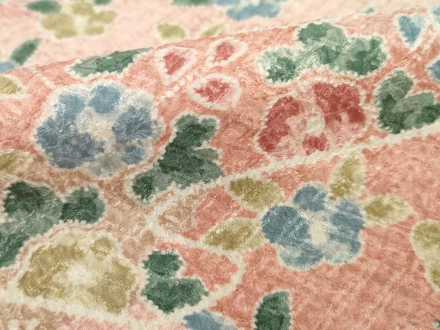 平和屋着物●上質な小紋 流水花文 正絹 逸品 AAAY1854ck