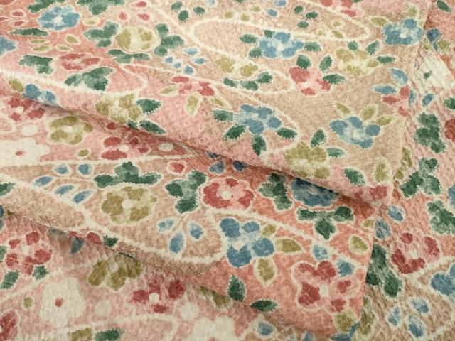 平和屋着物●上質な小紋 流水花文 正絹 逸品 AAAY1854ck