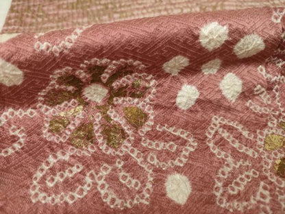 平和屋着物●訪問着　総絞り　流水花文　金銀彩　正絹　逸品　AAAY1856ck