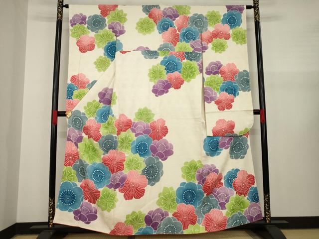 平和屋着物●名門 藤娘きぬたや・総絞り 振袖 花づくし 正絹 逸品 AAAY1857ck