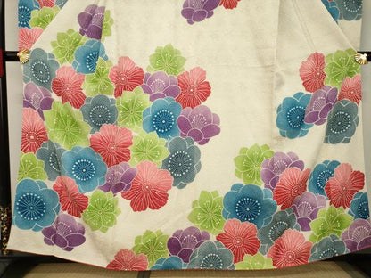 平和屋着物●名門 藤娘きぬたや・総絞り 振袖 花づくし 正絹 逸品 AAAY1857ck