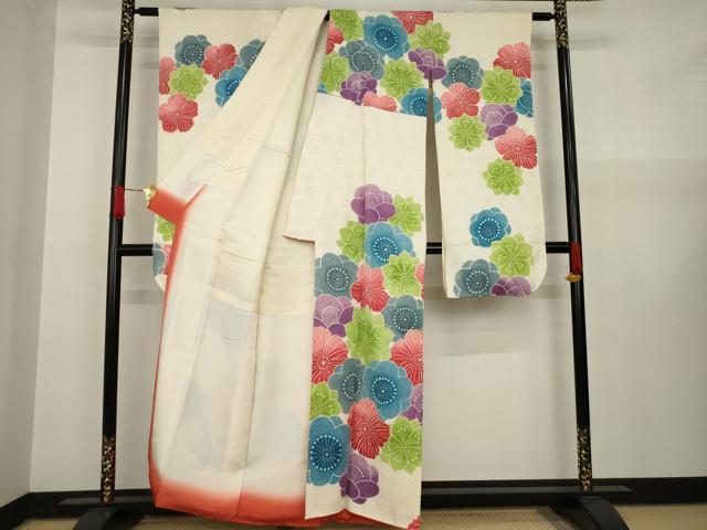 平和屋着物●名門 藤娘きぬたや・総絞り 振袖 花づくし 正絹 逸品 AAAY1857ck