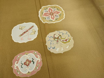 平和屋着物●訪問着　楽器華文　暈し染め　金彩　正絹　逸品　未使用　AAAY1858ck