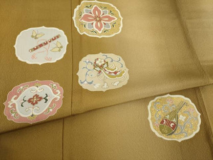 平和屋着物●訪問着　楽器華文　暈し染め　金彩　正絹　逸品　未使用　AAAY1858ck