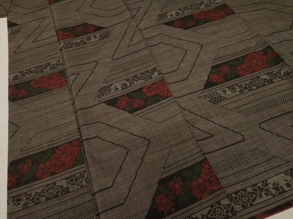 平和屋着物●本場大島紬 一元絣 横段花文 正絹 逸品 AAAY1864ck