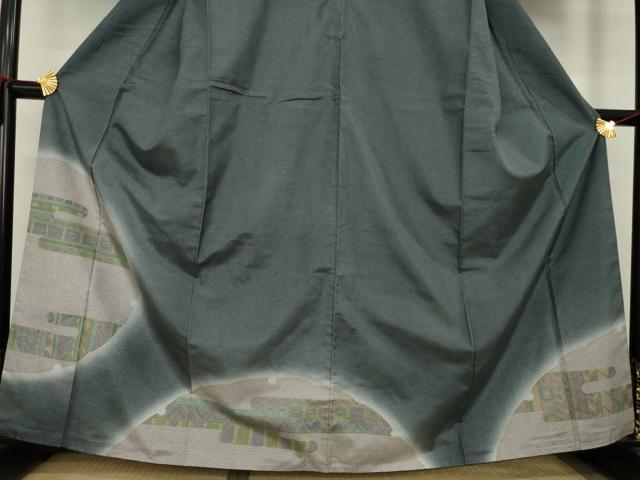 平和屋着物●訪問着　雪輪エ霞文　暈し染め　正絹　逸品　AAAY1870ck