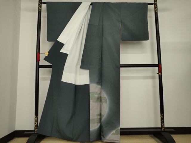 平和屋着物●訪問着　雪輪エ霞文　暈し染め　正絹　逸品　AAAY1870ck
