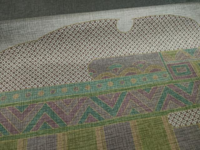 平和屋着物●訪問着　雪輪エ霞文　暈し染め　正絹　逸品　AAAY1870ck