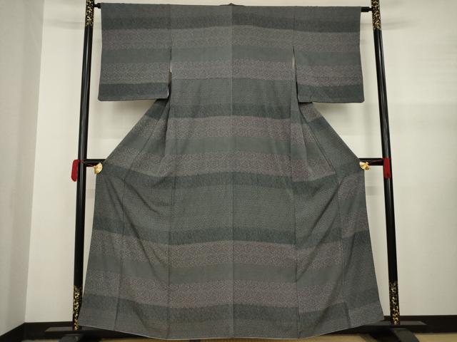 平和屋着物●江戸小紋 横段花文 正絹 逸品 AAAY1874ck