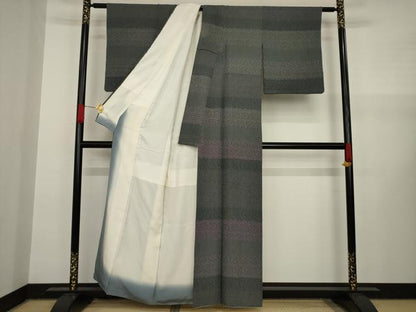 平和屋着物●江戸小紋 横段花文 正絹 逸品 AAAY1874ck