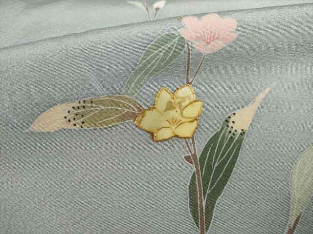 平和屋着物●訪問着 友禅 螺鈿 枝花文 暈し染め 金彩 正絹 逸品 AAAY1903ck