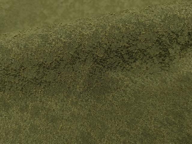 平和屋着物●上質な色無地 宇治緑茶染 国防色 正絹 逸品 AAAY1906ck