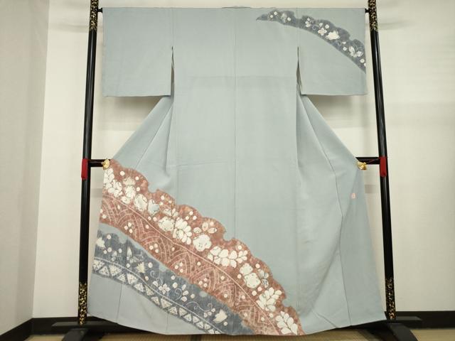平和屋着物●十日町 名門 滝泰謹製 訪問着 辻が花 絞り 花蝶文 千鳥 正絹 逸品 AAAY1931ck