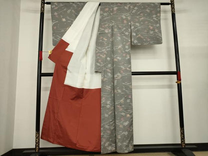 平和屋着物●本場大島紬 薩摩結城紬 芝花文 ますいわ屋扱い 正絹 逸品 AAAY1933ck