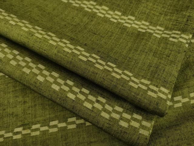 平和屋着物●上質な紬 横段市松文 正絹 逸品 AAAY1942ck