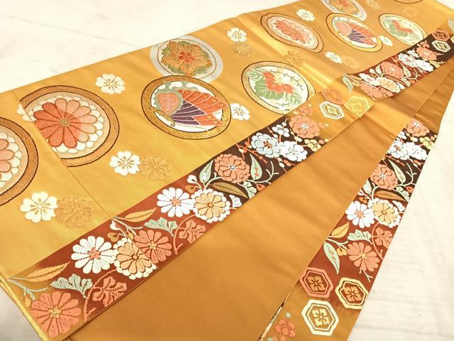 平和屋着物◎六通柄袋帯 献上狂言文 唐織 金糸 引箔 正絹 逸品 AAAY2012yx