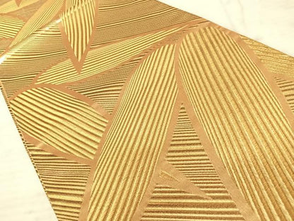 平和屋着物◎六通柄袋帯 草葉文 金糸 正絹 逸品 AAAY2040yx