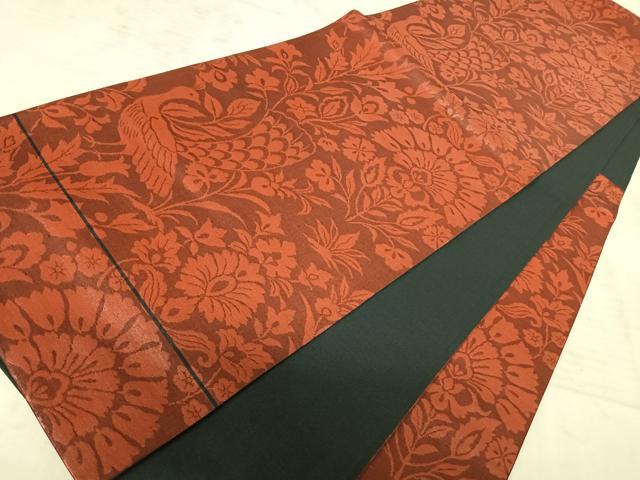平和屋着物◎六通柄袋帯　花鳥文　正絹　逸品　AAAY2104yx