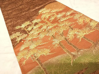 平和屋着物◎太鼓柄袋帯　枝松文　金糸　正絹　逸品　AAAY2167yx