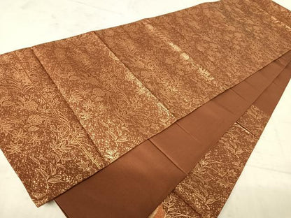 平和屋着物◎太鼓柄袋帯　枝松文　金糸　正絹　逸品　AAAY2167yx