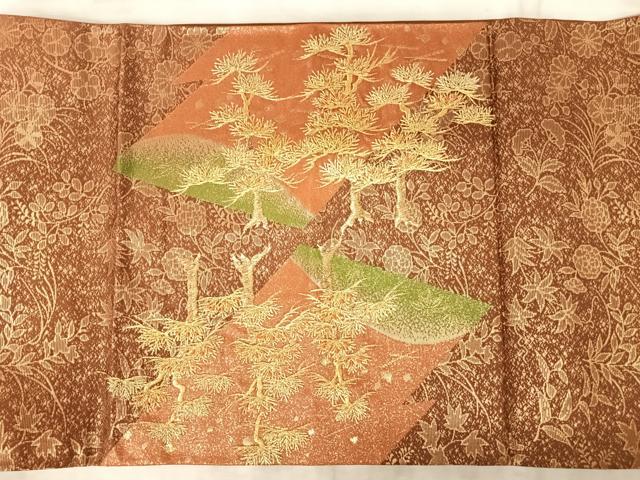 平和屋着物◎太鼓柄袋帯　枝松文　金糸　正絹　逸品　AAAY2167yx