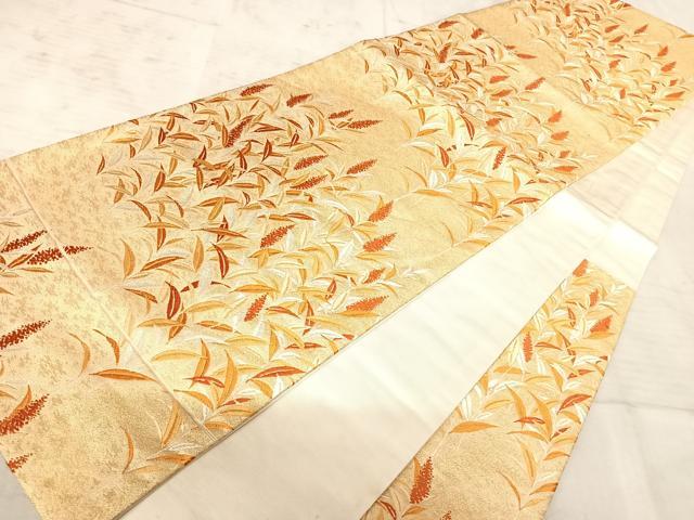 平和屋着物◎六通柄袋帯　唐織　芝文　金糸　正絹　逸品　AAAY2188yx
