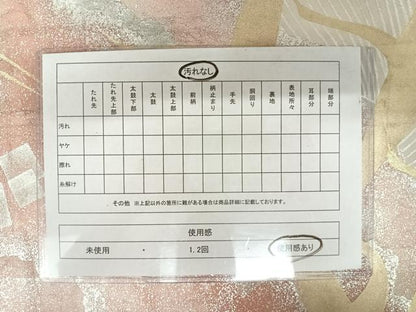 平和屋着物◎六通柄袋帯　箔散らし飛鶴文　金銀彩　正絹　逸品　AAAY2189yx