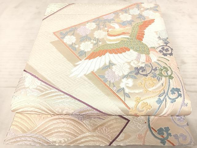 平和屋着物◎六通柄袋帯　唐織　鳳凰花文　金糸　正絹　逸品　AAAY2200yx