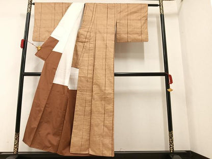 平和屋着物■上質な紬 間道 正絹 逸品 AAAY2220ph