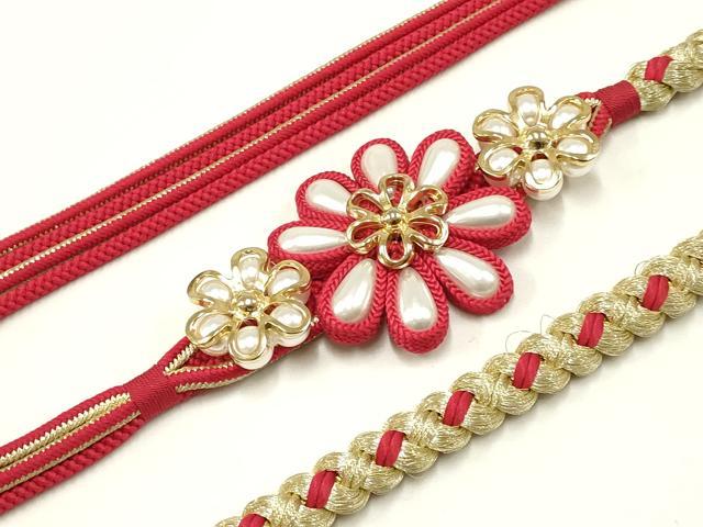 平和屋着物●和装小物 振袖用帯締め 装飾 パール 金糸 撚り房 日本製 逸品 AAAY2283ay