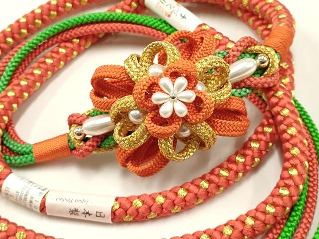 平和屋着物●和装小物 振袖用帯締め 翠嵐工房 装飾 パール ビーズ 金糸 日本製 逸品 未使用 AAAY2286ay