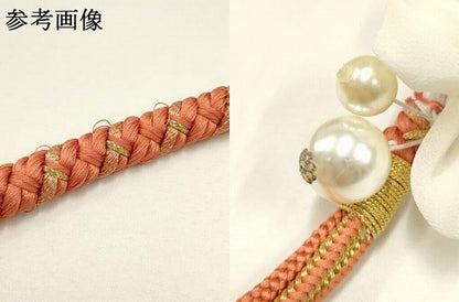 平和屋着物●和装小物 振袖用帯締め 装飾 パール つまみ細工 金糸 逸品 AAAY2289ay