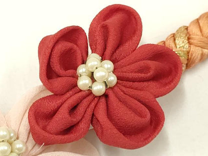 平和屋着物●和装小物 振袖用帯締め 装飾 パール つまみ細工 金糸 逸品 AAAY2289ay
