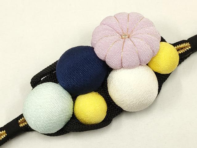 平和屋着物●和装小物 振袖用帯締め 装飾 ちりめん細工 ビーズ 金糸 撚り房 逸品 AAAY2290ay
